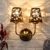 Devansh Metal Electric Wall Light in Gold Colour with Black Shade Count of 2 Lights