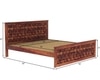 Moglis Solid Wood King Size Bed Without Storage Bed In Teak Finish