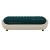 Marko Velvet 2 Seater 4 Feet Ottoman Bench in T Blue & Cream Color