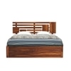 Perper Solid Wood King  Size Upholstered Bed Without Storage (Teak Finish)