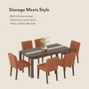 Atlas Crest Storage Solid Wood 6 Seater Dining Table With Set Of 6 Ludo Dining Chairs