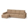 Apollo Compact Sofa (Colour : Sandshell Beige, Cushion : Hard, Back Type : High Back, Seating Capacity : Left Aligned 3 Seater + Left Aligned Chaise + Ottoman)