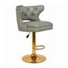 Doe Buck Verona Faux Leather Adjustable Bar Stool in Sage Colour with Gold Base