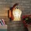 Devansh Solid Wood Electric Wall Light in Brown Colour with Multi Shade Count of 1 Light