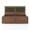 Ritz Solid Wood Hydraulic Storage King Size Bed in Amber Walnut Finish