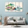 The Castle Decor Temple Art Wall Painting Wooden Framed 27x48 Inch