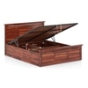 Fidora Solid Wood Queen Hydraulic Storage Bed In Honey Finish
