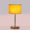 Devansh Yellow Cotton Table Lamp With  Natural  Wood Base  & Steel Pipe (7X17 Inches)-6