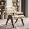 Chandigarh Lounge Chair in Mustard Mist Ikat Colour