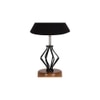 Avianna Black cotton Table lamp with Wood & Iron Base