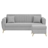 Daraco Velvet L shape 4 Seater Sofa in Grey Color