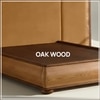Elowen Softline Queen Size Bed in velvet With Oak wood Frame & Hydraulic Storage