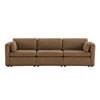 Mellow 3 Seater Sofa In Soft Fabric Brown Color