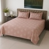 Pink Floral 400 TC Cotton Flat Super King Size Bedsheet With 2 Pilllow Covers