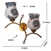 Devansh Metal Electric Wall Light in Gold Colour with Multi Shade Count of 2 Lights