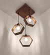 Hexagram Brown Solid Wood Cluster Hanging Light