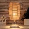 Bailey Dholak Bamboo table lamp with White Brushed wood base