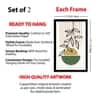 The Castle Decor Boho Abstract Botanical Wall Art Set of 2 Design 7 11x17 Inch