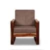 Ritik Solid Wood 1 Seater Rattan Designed Sofa  In Natural Teak Finish