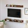 Kunsua Engineering Wood Wall Mount Tv Entertainment Unit In Brown Maple Finish