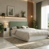 Ahimsa Engineered Wood Queen  Size Bed With Hydraulic Storage (Melamine Finish, White Colour)