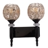 Eliante Modern Wall Lights Mild Steel & Glass Material Glossy Black & Clear Crystals Finish
