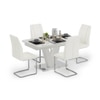 Caribu 4 To 6 Extendable Seneca 4 Seater Dining Table With 4 Chairs (Finish : White, Chair Colour : White)