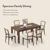 Brighton Xl 6 Seater Dining Table, Finish - Danish Walnut with Reed Dining Chair Set