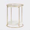 HT Tow Layers Marble Side Table in Gold Colour