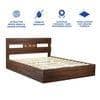 Yumako Queen Size Bed In Walnut Finish