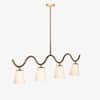 Kaze Handicrafted Linear Chandelier in Golden and White Colour