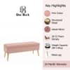 Doe Buck Velvet Tufted Storage Bench in Pink Colour with Gold Legs