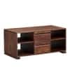 Jasol Solid Sheesham Wood 4 Drawer With 4 Open Shelves Coffee Table  In Provincial Teak Finish
