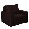 Bella One  Seater Pull Out Fabric Sofa Cum Bed Brown