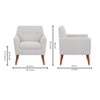 Thomas Boucle Fabric Arm Chair in White Colour
