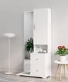 Hexa Red Wooden Dressing Table in Frosty White Colour