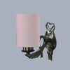 Devansh Metal Electric Wall Light in Antique Gold Colour with Grey Shade Count of 1 Light