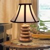 Devansh Multicolor Vintage Cotton Table Lamp With Wood Pebble Lamp (12X12X16.5) Inches -C