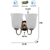 Devansh Steel Electric Wall Light in Steel Colour with White Shade Count of 2 Lights
