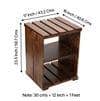Arista Sheesham Wood Bedside Table in Teak Finish