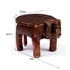 Desert Art Wooden Handpainted Copper Elephant Chowki 6 Inch