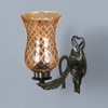 Devansh Metal Electric Wall Light in Antique gold Colour with Lavender Shade Count of 1 Light