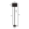 Lazlo Black Cotton Floor Lamp with Solid Wood