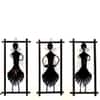Desert Art Metal Handpainted Lady Musician Wall Hanging Set of 3 in Multicolour