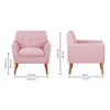 Thomas Fabric Lounge Chair in Pink Colour