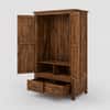 Alaca Solid Sheesham Wood 2 Door 2 Drawer Wardrobe In Provincial Teak Finish