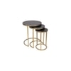 Logan Stone Side Table in Gold Finish