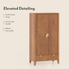 Toledo Solid Wood 2 Door Wardrobe In Amber Walnut Finish