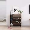Hexa Red Engineered Wood Shoe Rack in Flower Wenge Colour