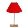 Devansh Red Cotton Table Lamp With  Natural  Wood Base  & Steel Pipe (10X16.25 Inches)-29